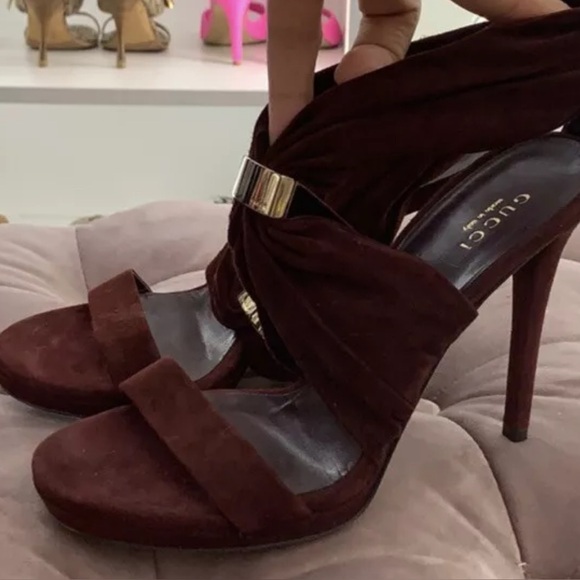 Gucci Women's Burgundy Heels 36 - Picture 1 of 2